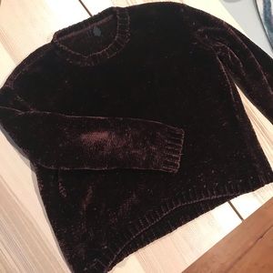 Topshop velvet sweater burgundy